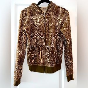 Juicy Couture Velour Paisley Track
Hoddie Jacket S.M